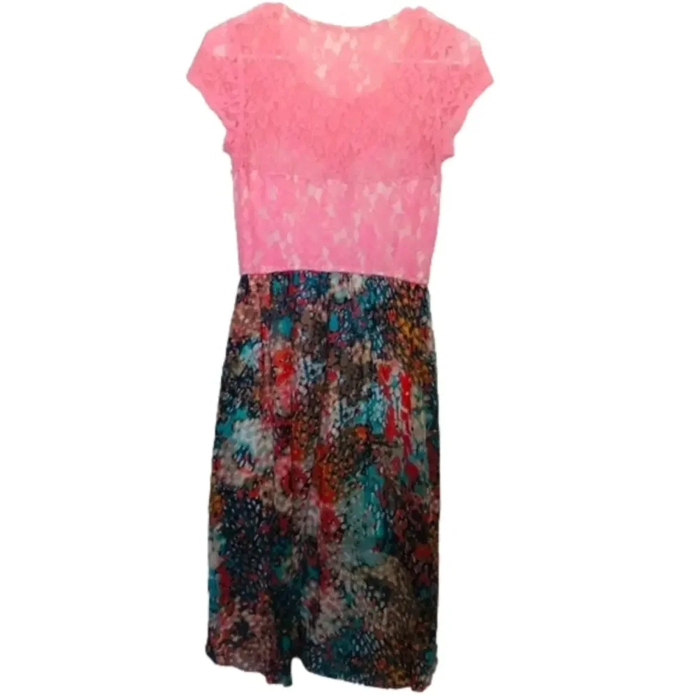 SPEECKLESS Pink Lace & Speckled High Low Dress